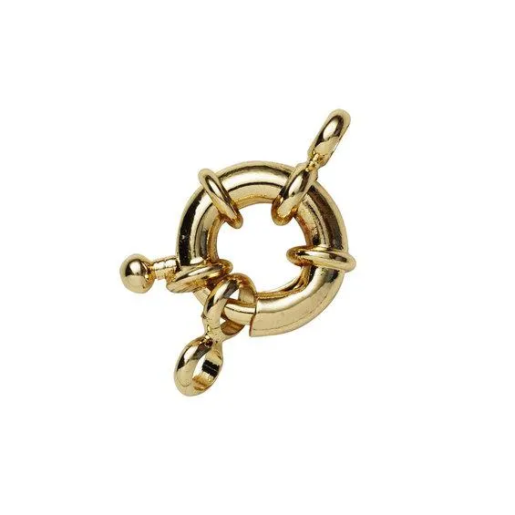 Smykkelås av gullfarget kobber, Ø10 mm