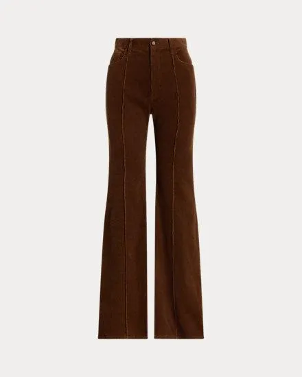 Pintucked Corduroy Flare Trouser