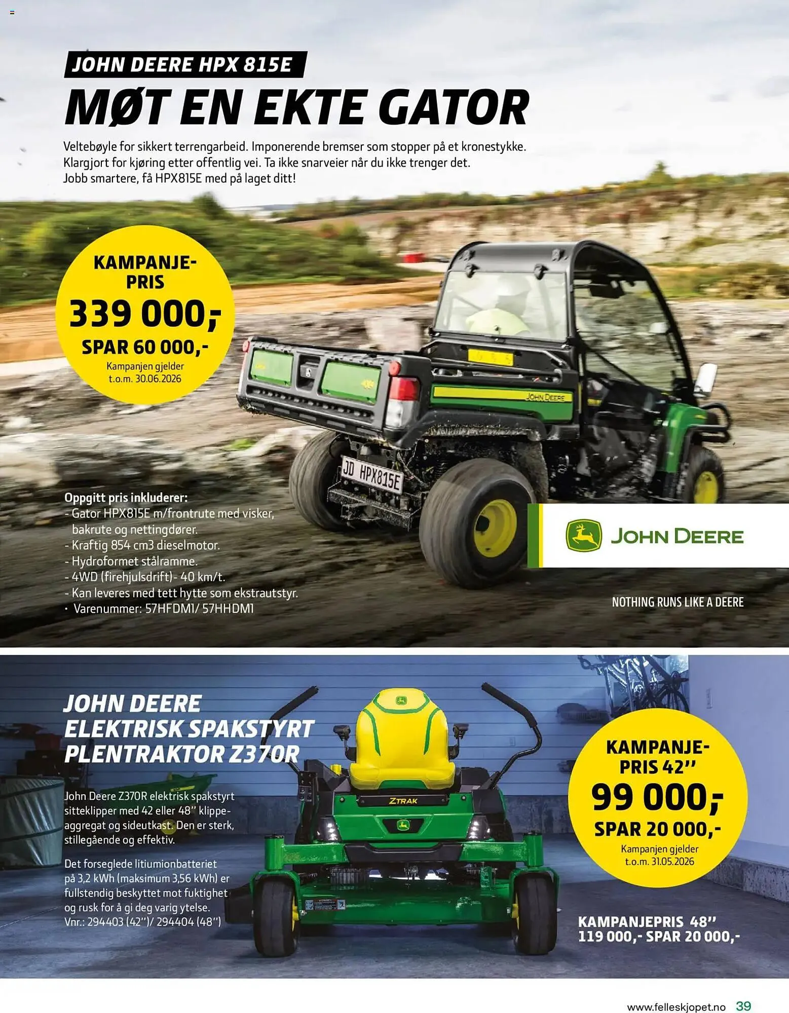 Felleskjøpet kundeavis fra 15. april til 3. januar 2027 - kundeavisside 39