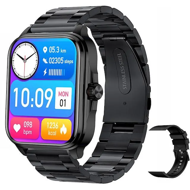 Cardica glucosa en sangre reloj inteligente bluetooth llamada presión arterial temperatura corporal smartwatch hombres ip68 impermeable fitness tracker