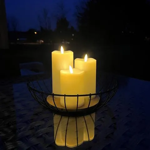 Vokslys LED 3 pk. utendørs Hvit