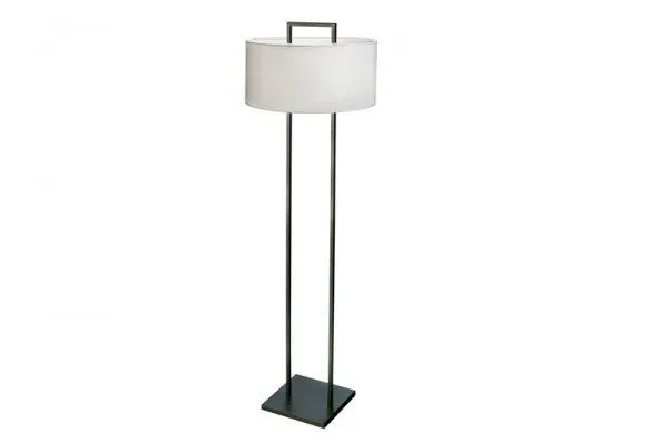 Gulv lampe Aruba H168cm Rund 2 pinner sort hvit skjerm