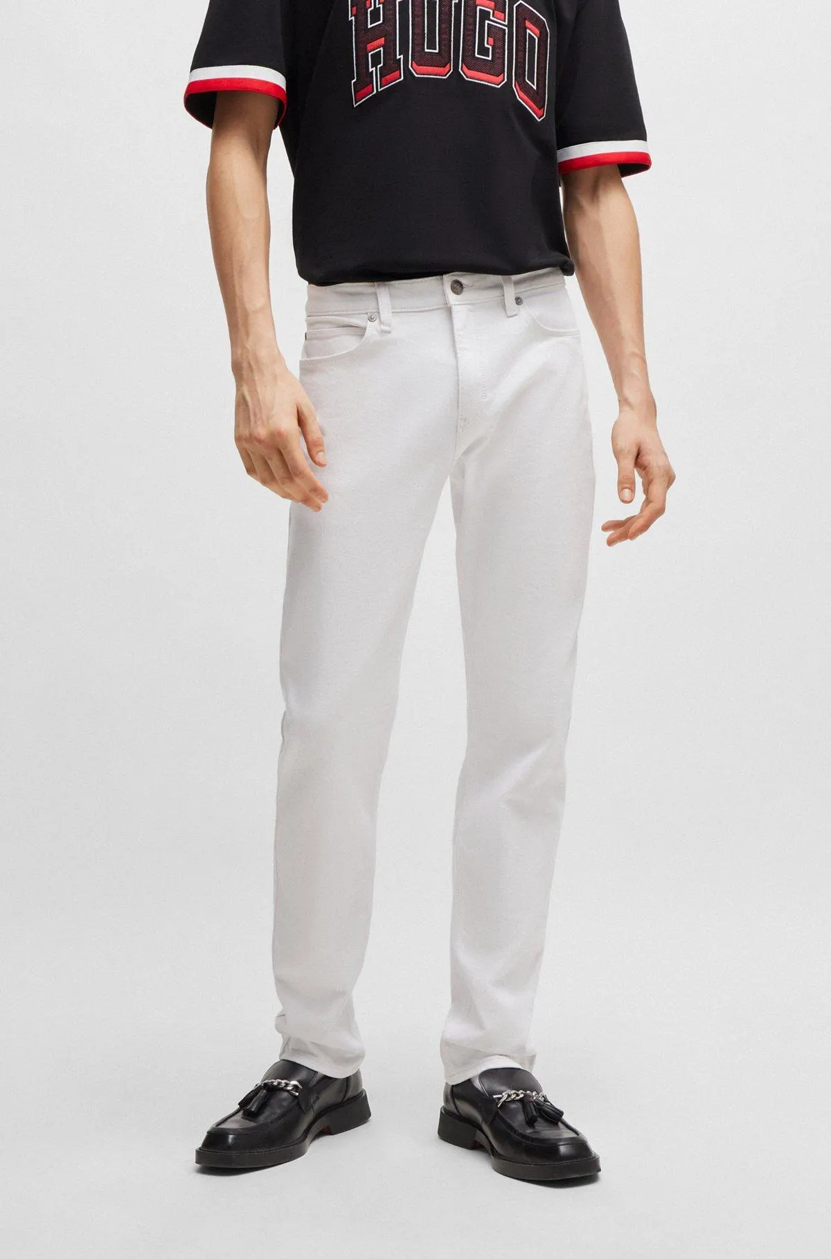 Slim-fit jeans in white stretch denim
