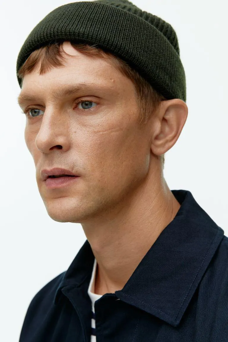 Ribbed Wool Blend Beanie