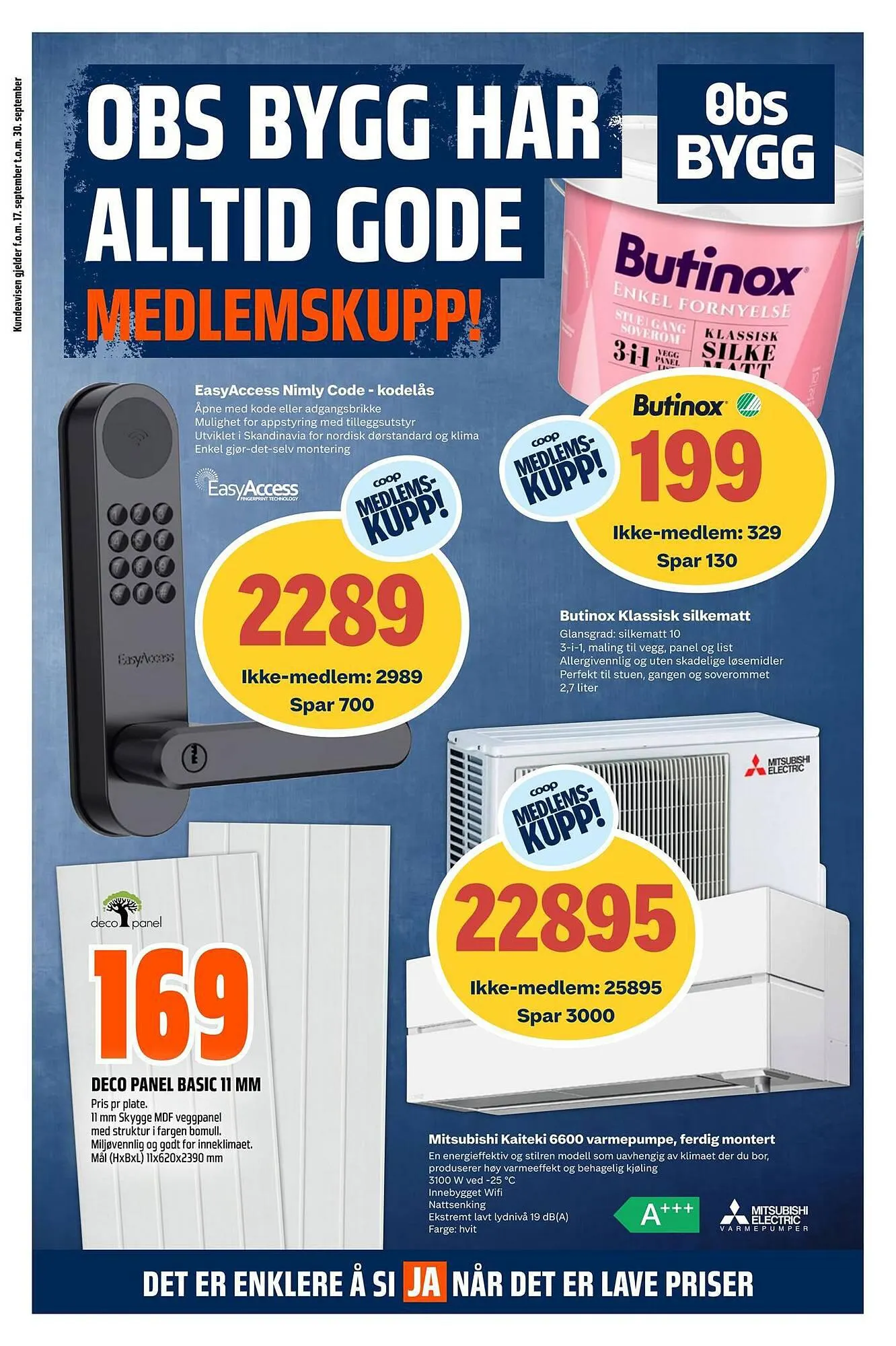 Obs Bygg Kundeavis fra 16. september til 30. september 2023 - kundeavisside 1