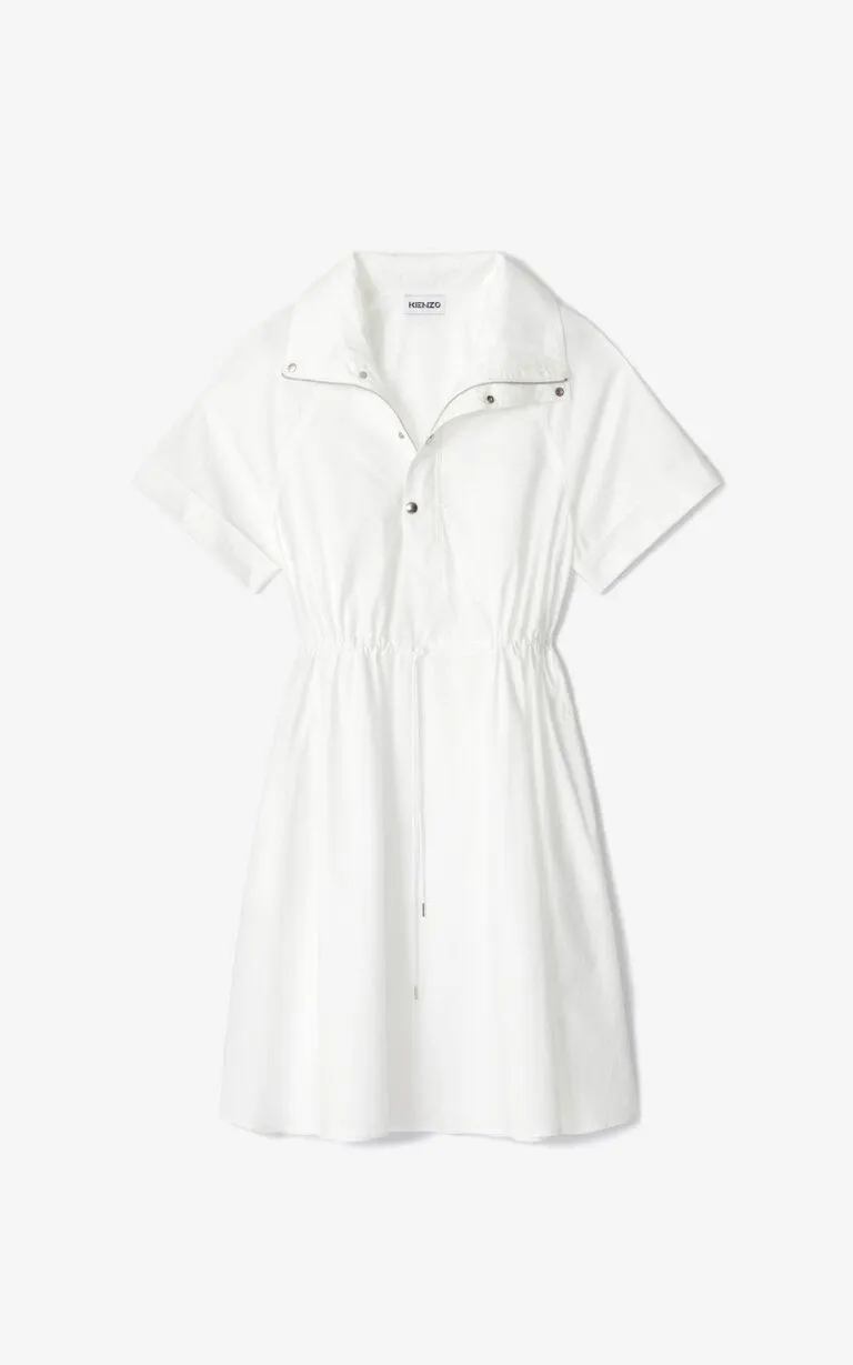 Fitted Shirt Dress – Hvit
