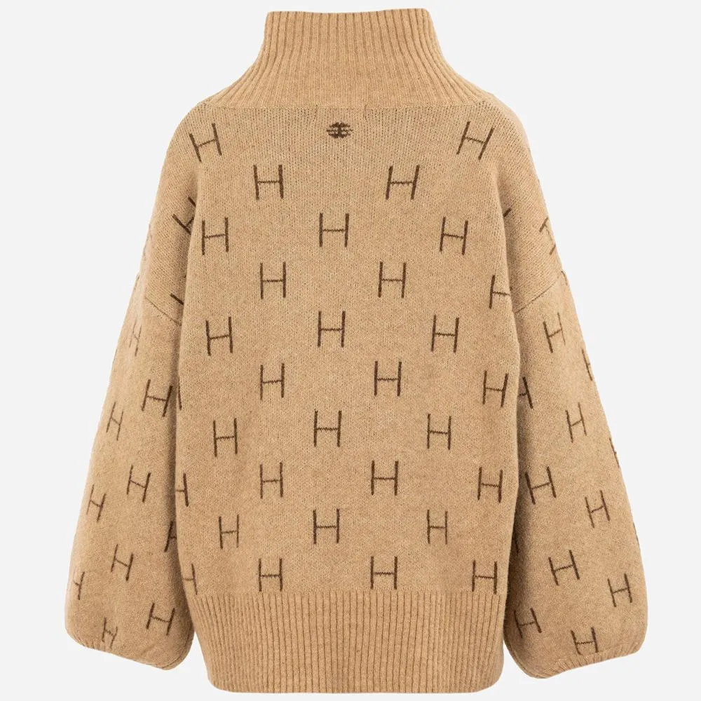 Fam Sweater Short - Beige With Brown