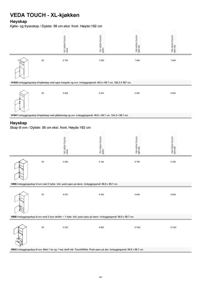 kvik kjøkken Prisliste. fra 1. januar til 31. desember 2025 - kundeavisside 620