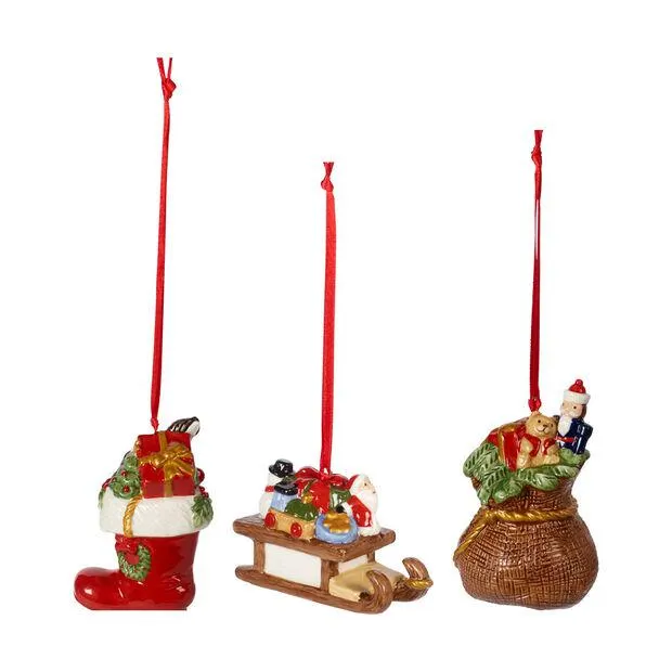 Nostalgic Ornaments ornament set presents, multicoloured, 3 pieces, 6.3 cm