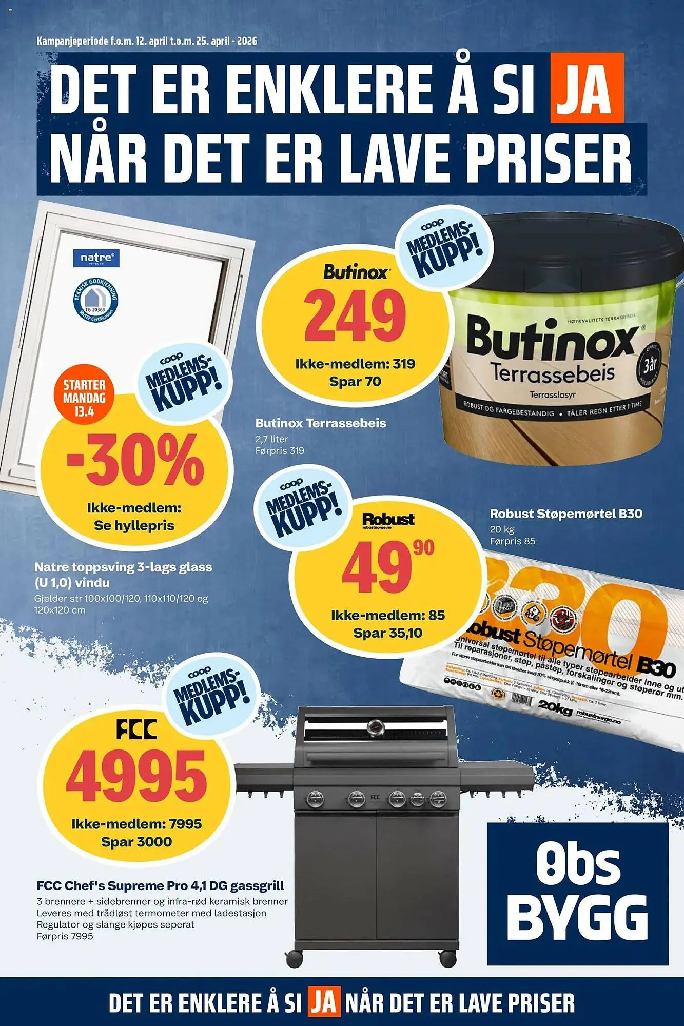 Obs Bygg kundeavis fra 12. april til 25. april 2026 - kundeavisside 1