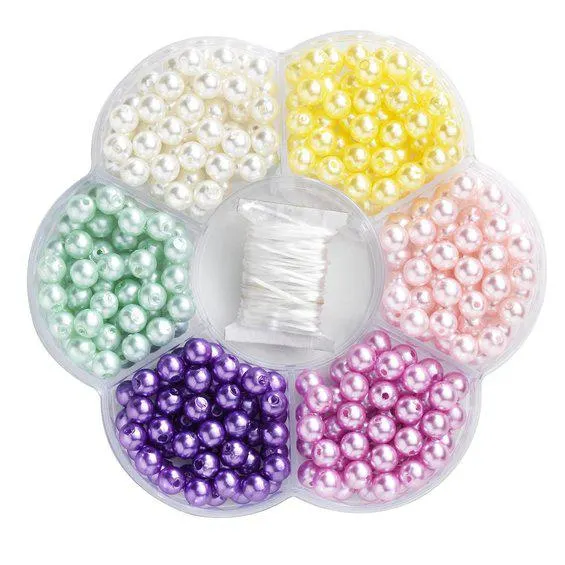 Perleeske blomst Pastell 300st