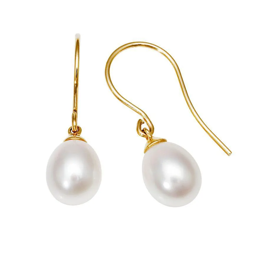 Øredobber Ferskvannsperler 585 Gult Gull