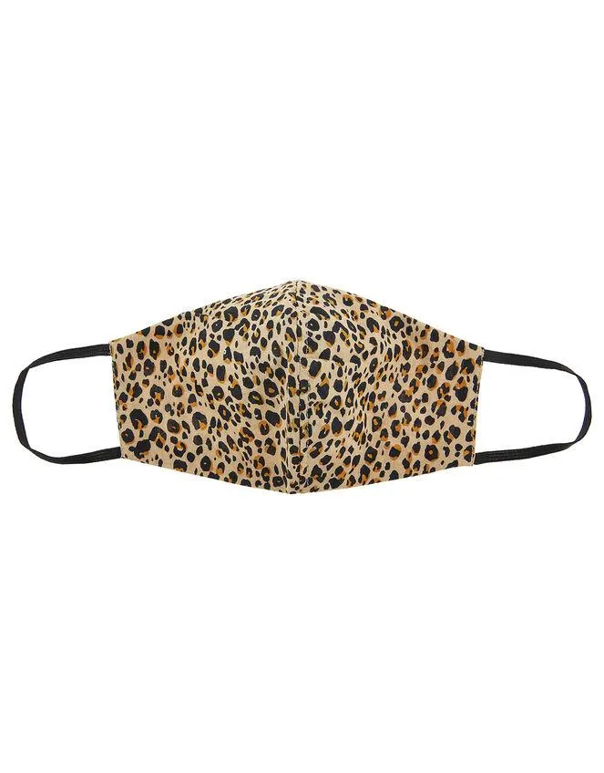 Leopard Face Covering in Pure Cotton