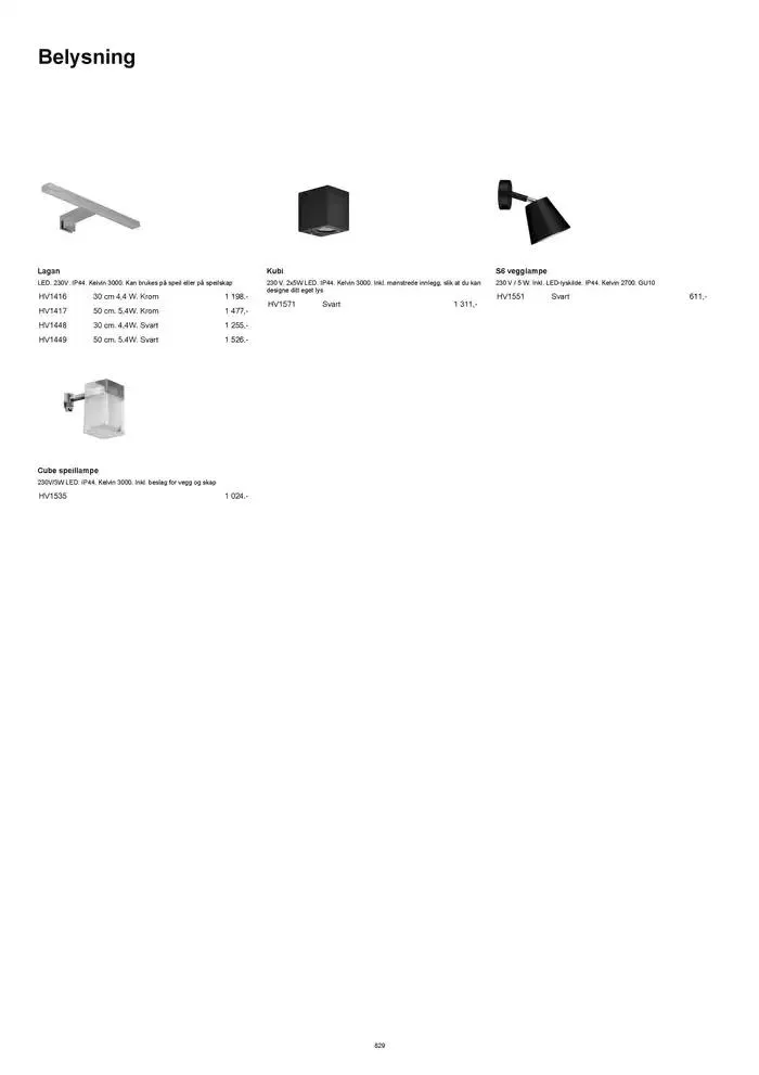 kvik kjøkken Prisliste. fra 1. januar til 31. desember 2025 - kundeavisside 829