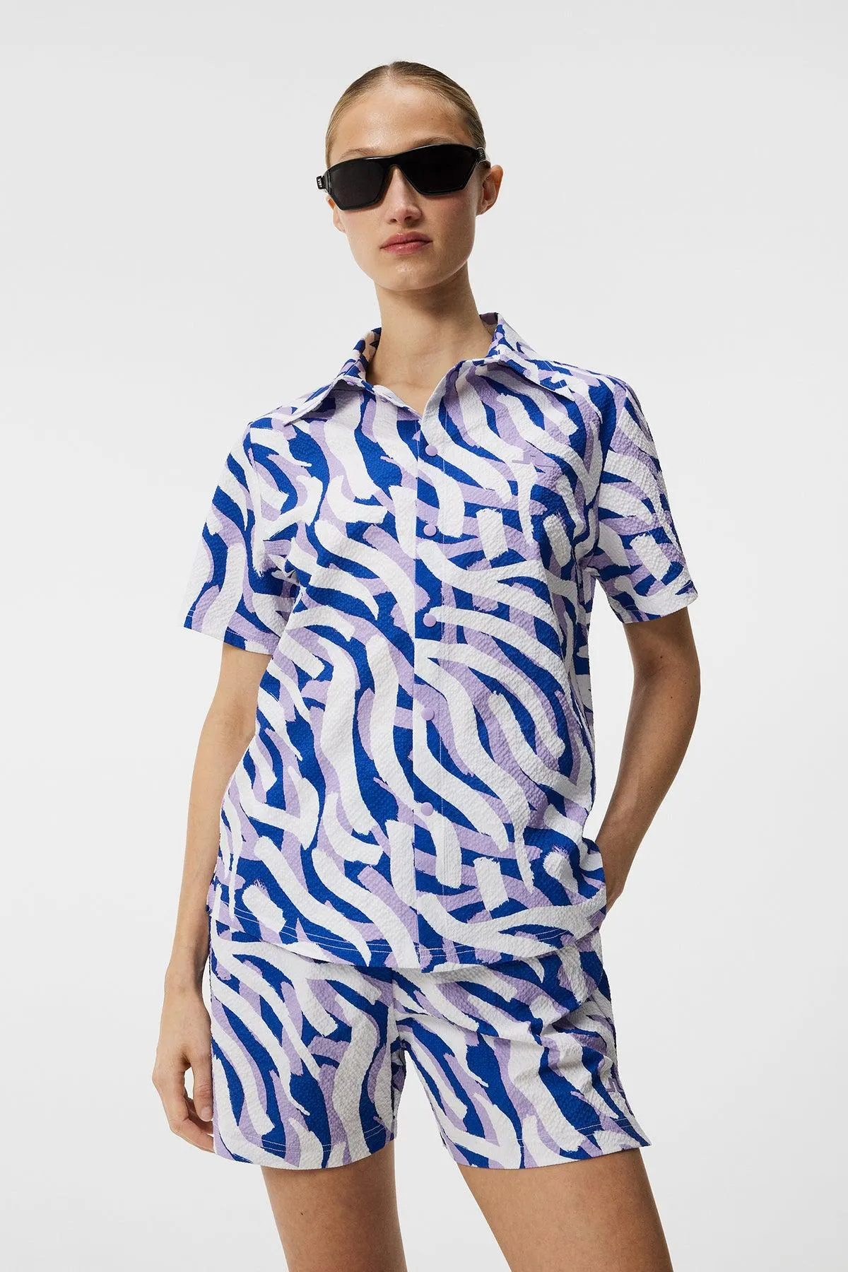 Elin Printed Shirt purple painted zebra