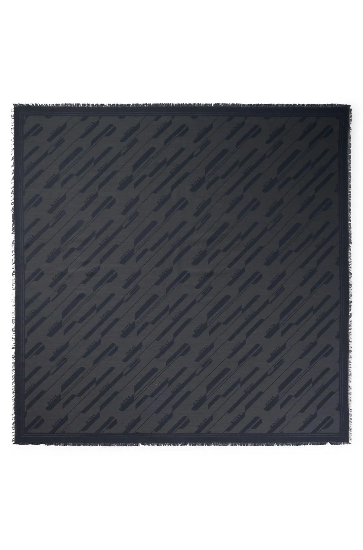 Square scarf in modal and wool with signature jacquard