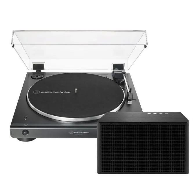 Audio-Technica AT-LP60XBT Trådløs Platespiller med Geneva Acustica Lounge høyttaler - Sort