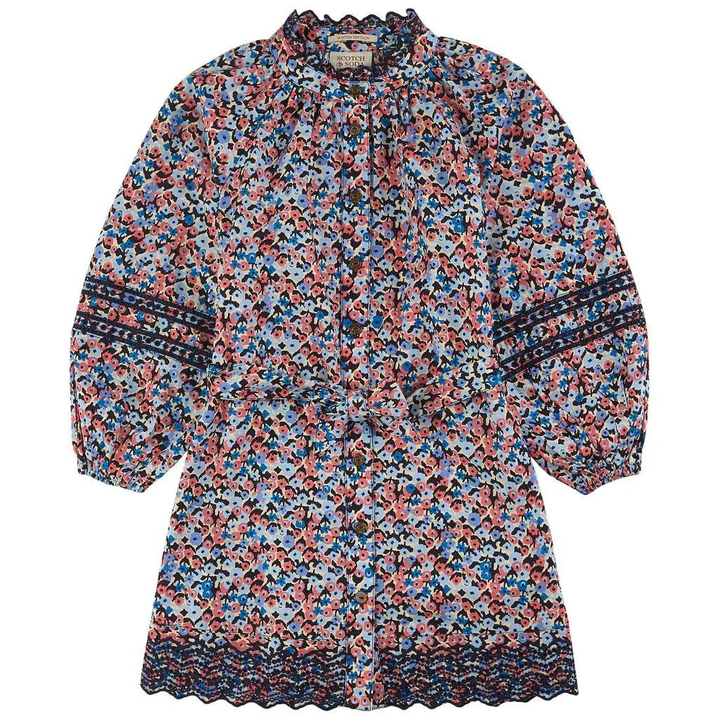 Blomstret Kjole Flerfarget