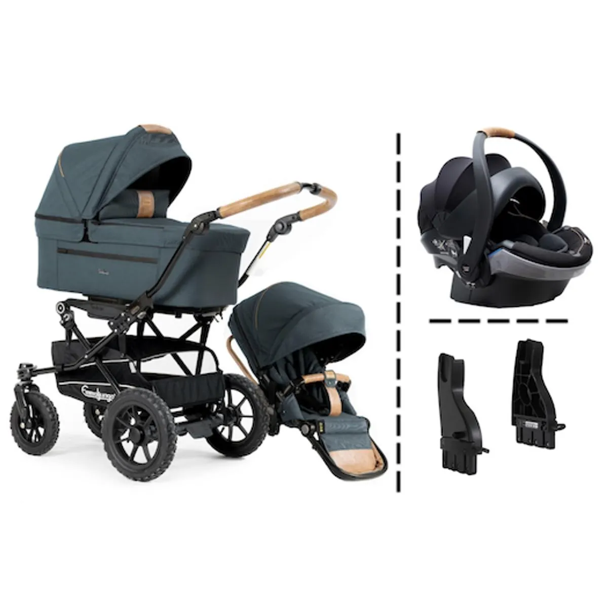 Emmaljunga 2024 | Alu S Air Ergo | Outdoor Forest + iZi Go Modular Bilstol og Adapter