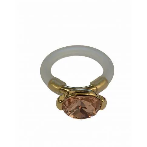 Patricia ring gold clear Peach
