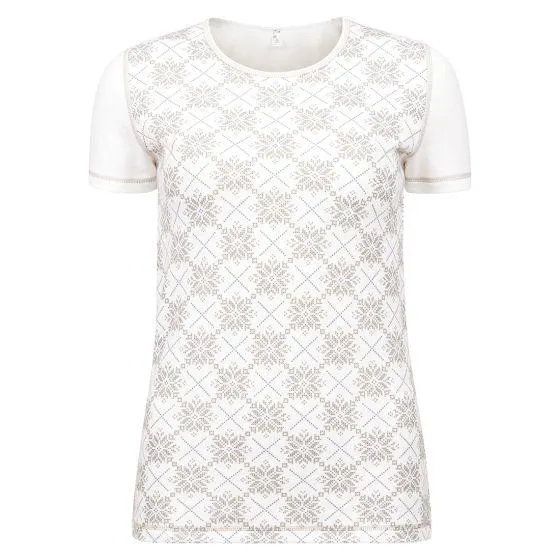 Trøye kort arm i ull/bomull Snøstjerne