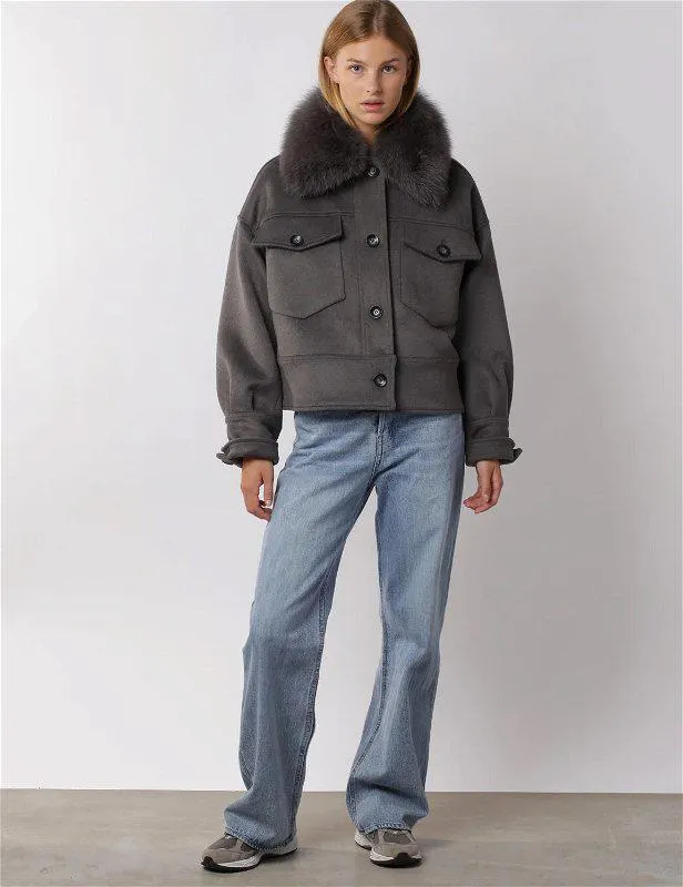 Charlie Jacket Wool Dark Grey