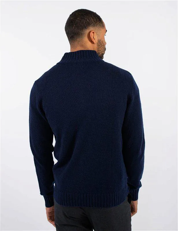 Leonardo Zip Neck Navy Blazer