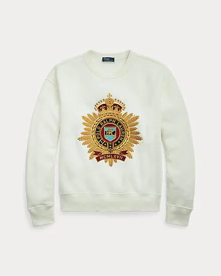 Embroidered Crest Fleece Sweatshirt