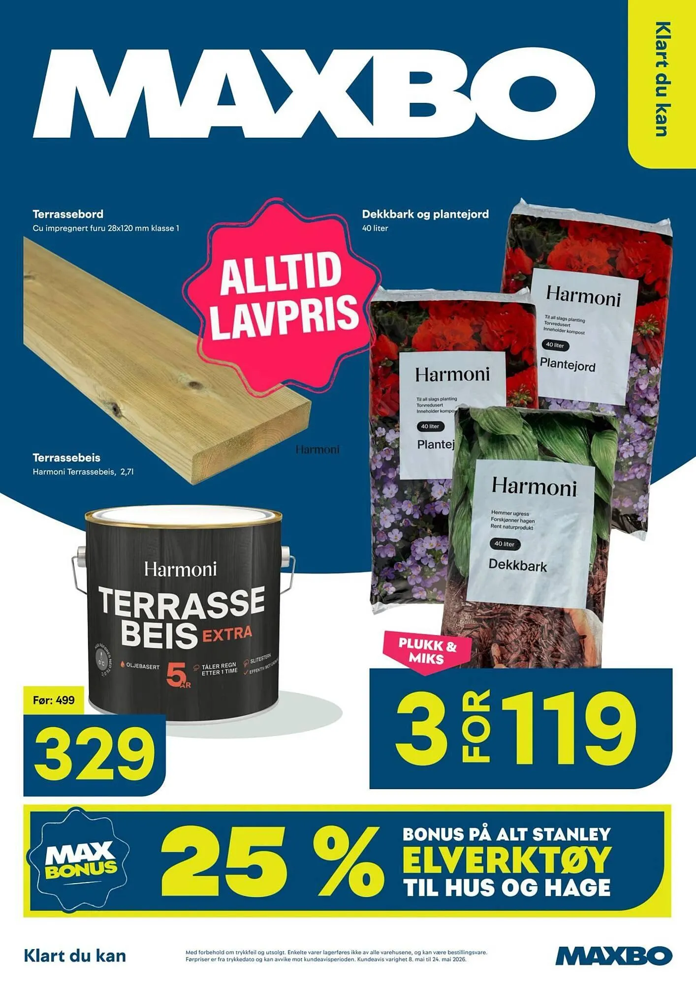 Maxbo kundeavis fra 8. mai til 25. mai 2026 - kundeavisside 1