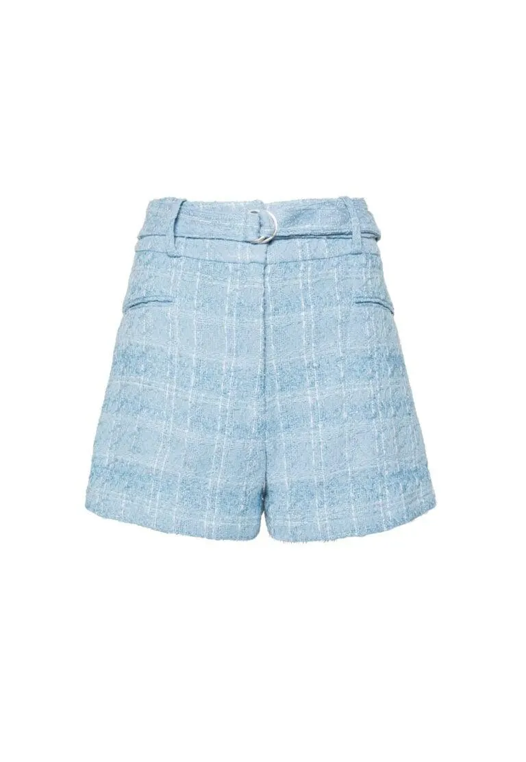 Zaira Tweed Shorts – Blå
