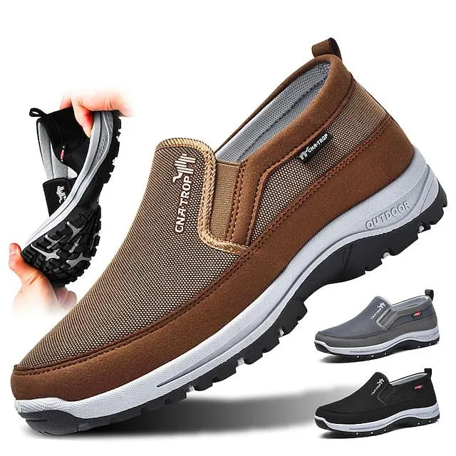 Men's Loafers & Slip-Ons Casual Shoes Comfort Shoes Casual Daily Mesh Breathable Bark blue Black Brown Summer Spring