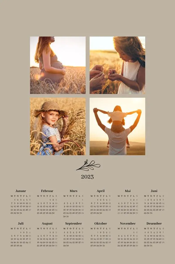 Plakatkalender | Liten (A4) | Ro beige