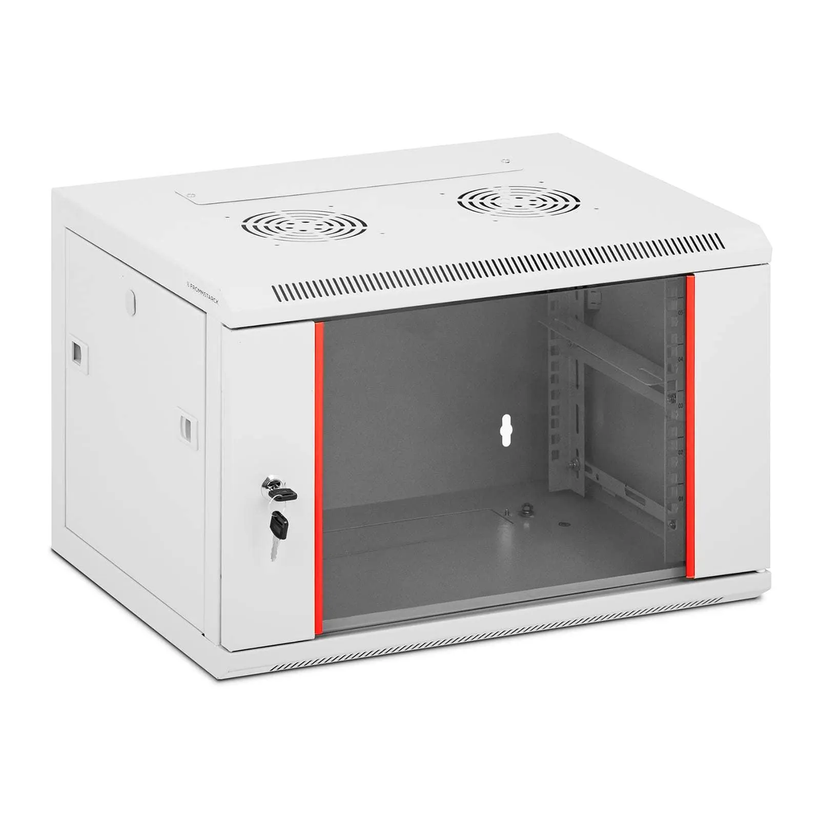 Rackskap- 19" - 6 U - låsbart - opp til 60 kg. - grå