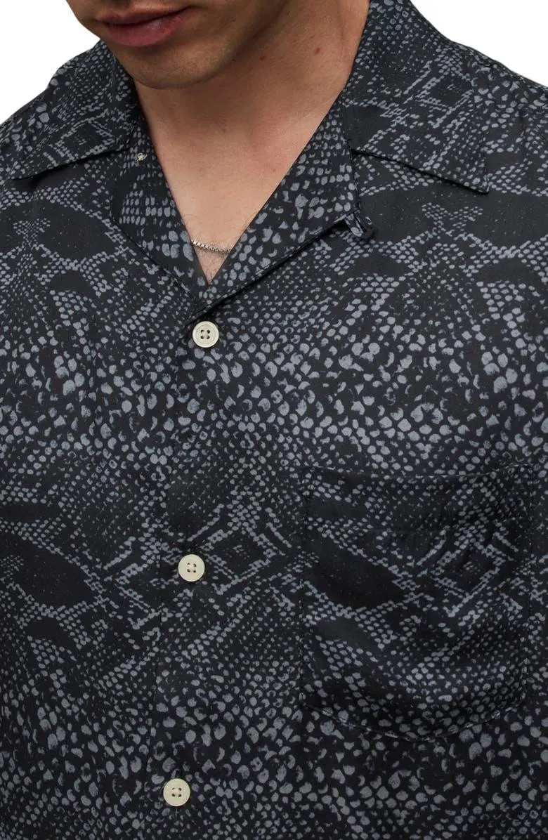 Blocko Snakeskin Print Camp Shirt