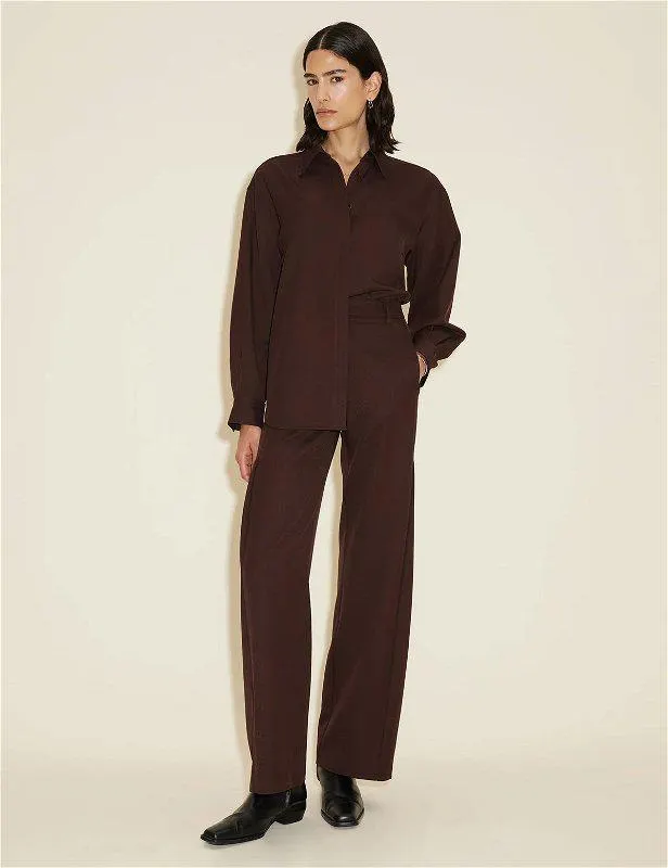 Vidda Wool Trousers Burgundy Red