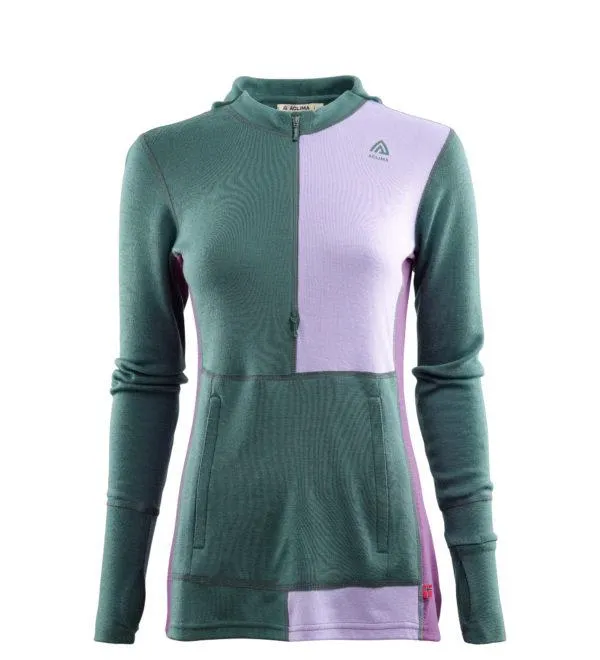 Aclima Warmwool Hood Sweater W/Zip Wo North Atlantic