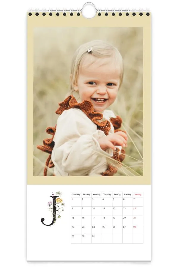 Veggkalender | Smal | Flora bokstav