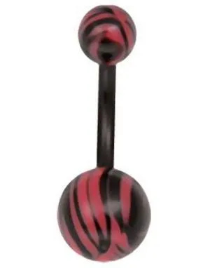 Storm Rosa og Svart Navlepiercing