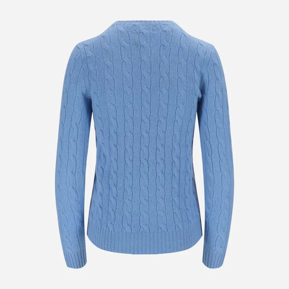 Cable Knit Wool-Cashmere Jumper - New Litchfield Blue