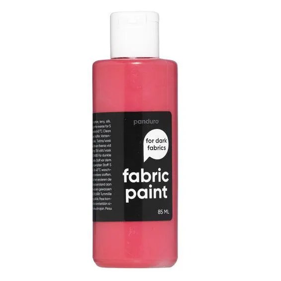 Fabric Paint 85 ml – rød dekkende tekstilfarge for mørke tekstiler