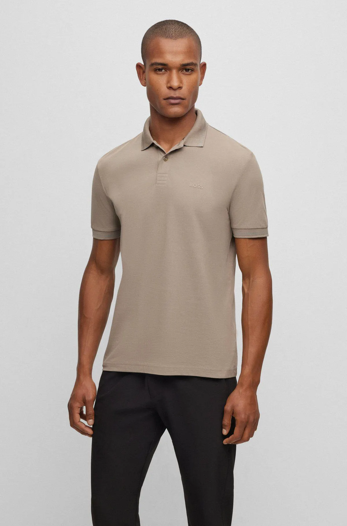 Cotton-piqué polo shirt with tonal logo