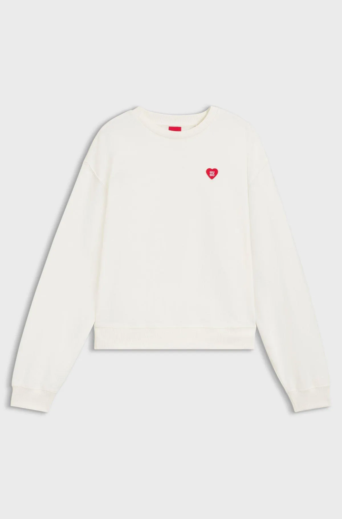 Cotton-terry sweatshirt with heart logo