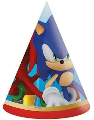 6 stk Sonic the Hedgehog Partyhatter