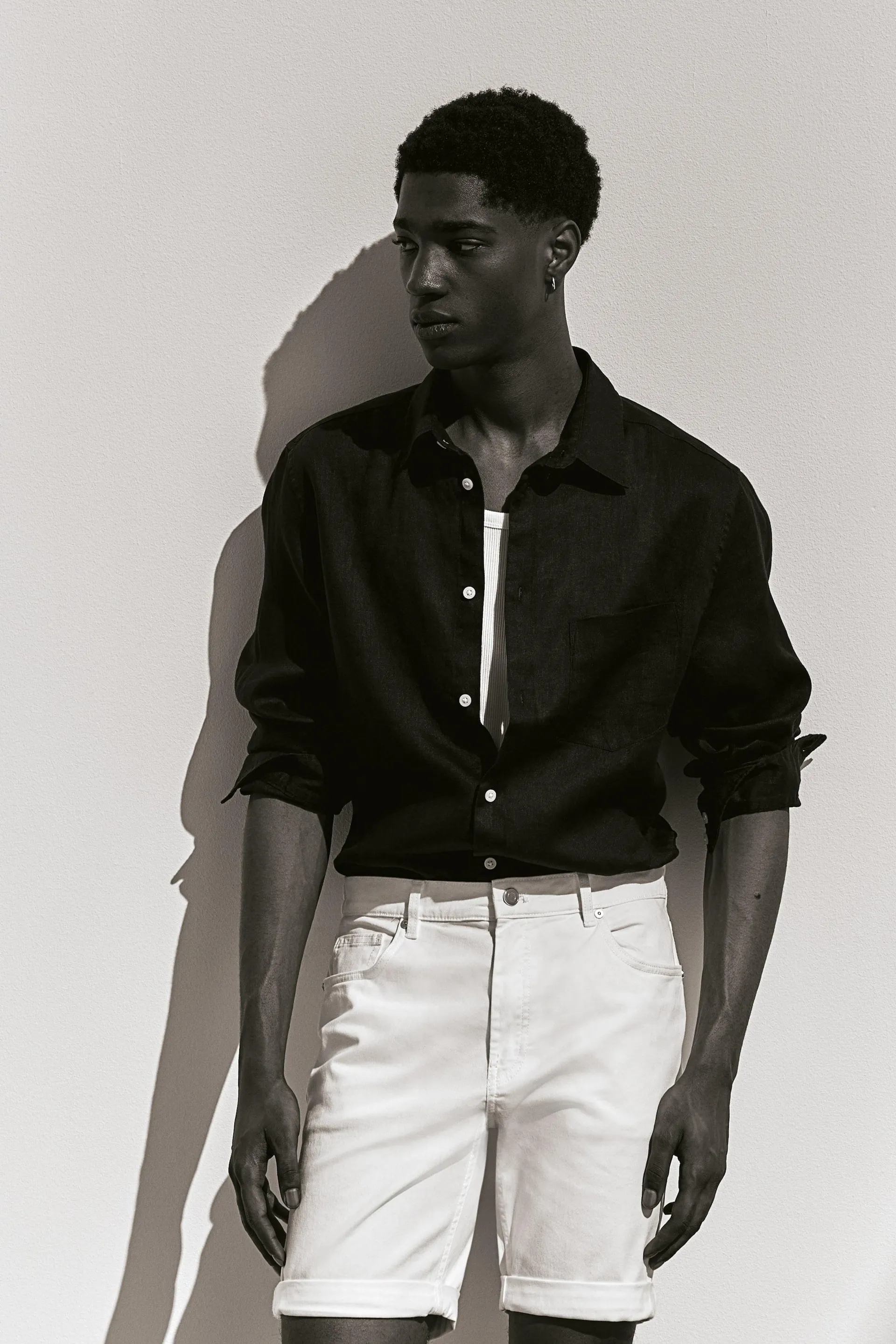 Slim Fit Shorts i bomullstwill