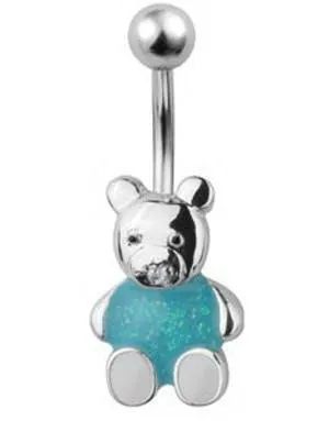 Teddybear Navlepiercing - Blå