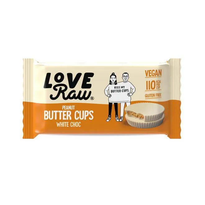 LoveRaw white choc peanut buttercups 34 g