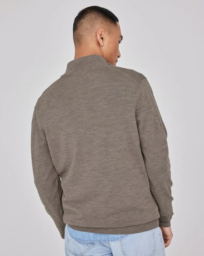 Half-zip genser i merinoull