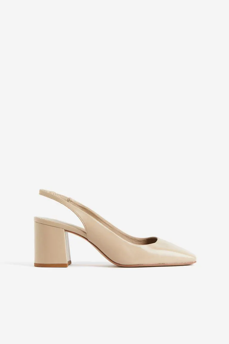 Slingbacks med blokkhæl