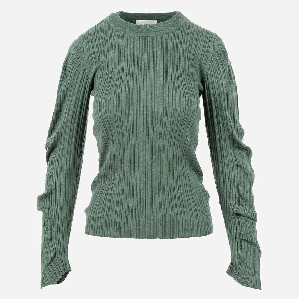 Delilah Knit Top Dk. Green Mix