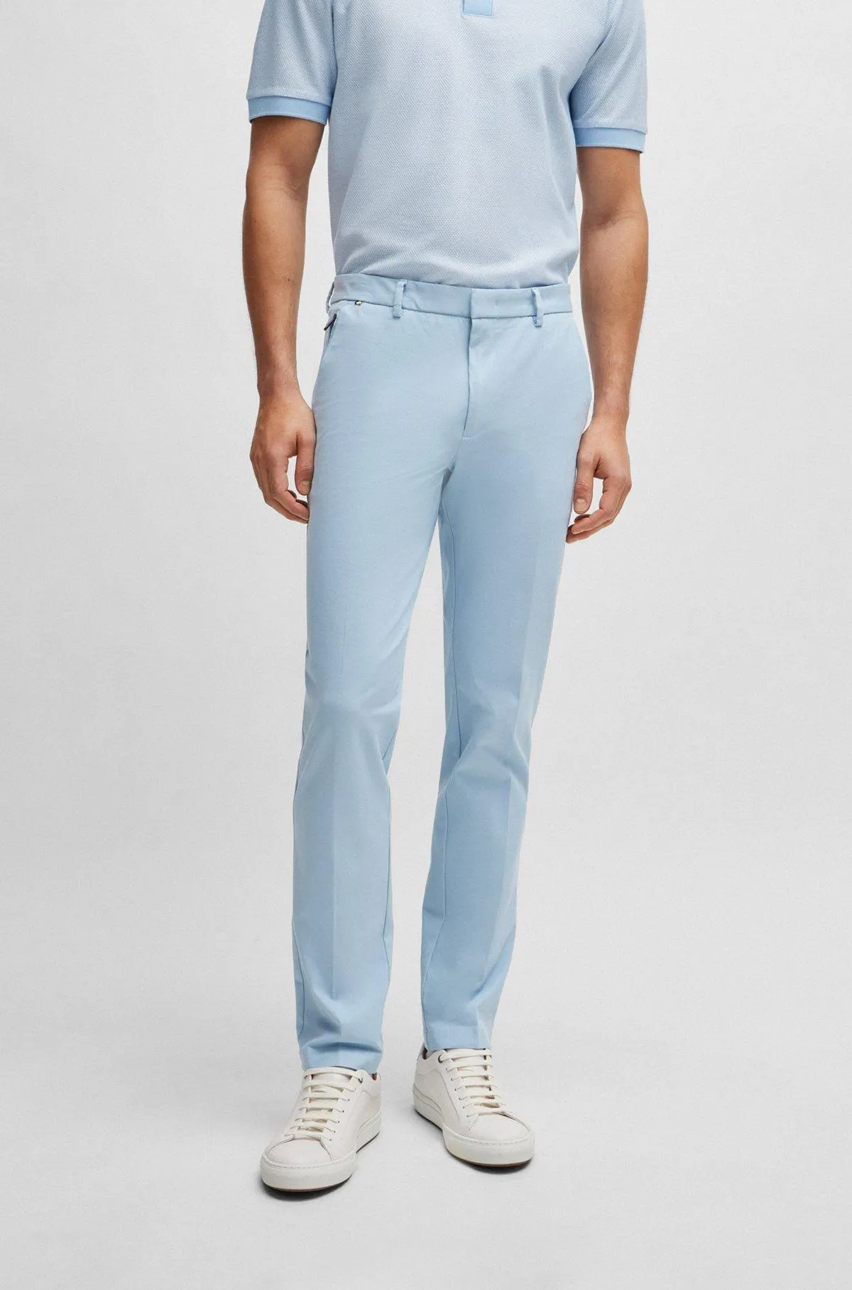 Slim-fit trousers in a cotton blend